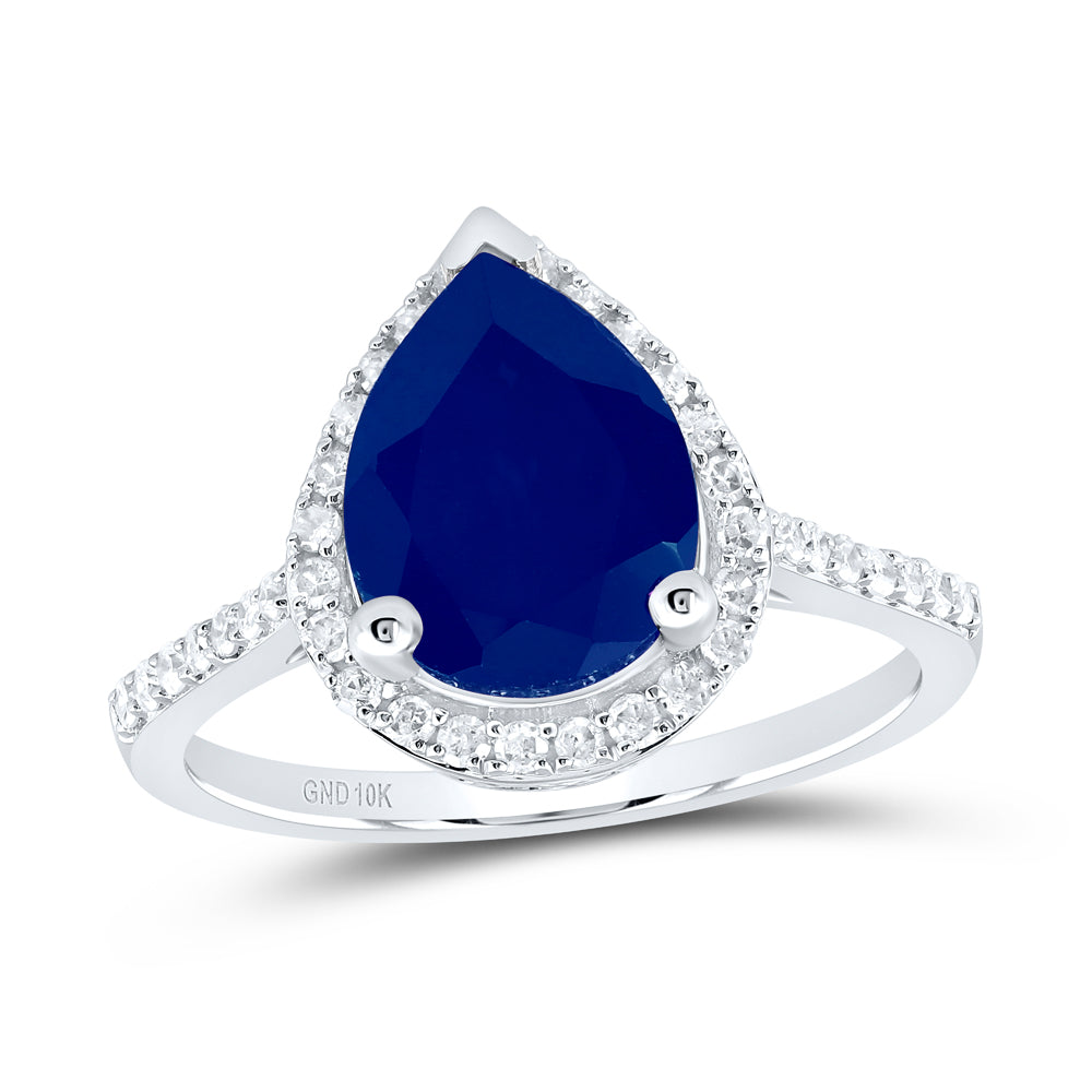 1/3CTW-DIA P1 10X8 MM PEAR-BS SYNTHETIC RING