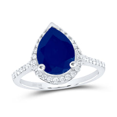 1/3CTW-DIA P1 10X8 MM PEAR-BS SYNTHETIC RING