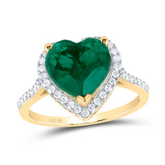 1/3CTW-DIA P1 10X10 MM HEART-EM SYNTHETIC RING