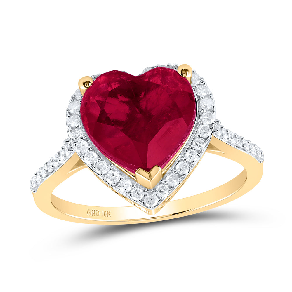 1/3CTW-DIA P1 10X10 MM HEART-RU SYNTHETIC RING