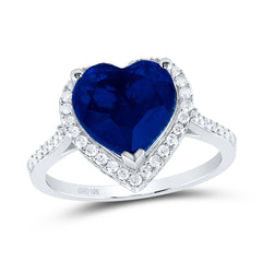 1/3CTW-DIA P1 10X10 MM HEART-BS SYNTHETIC RING