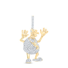 7/8CTW-DIA NK DOLLAR MONEY BAG MENS CHARM