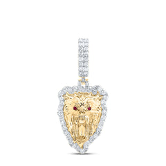 3/4CTW-DIA NK WOLF MENS CHARM