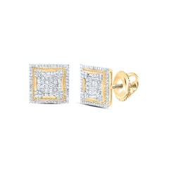 7/8CTW-DIA P1 SQUARE MENS EARRING