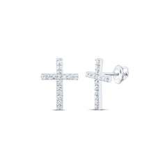 1/8CTW-DIA P1 CROSS EARRING