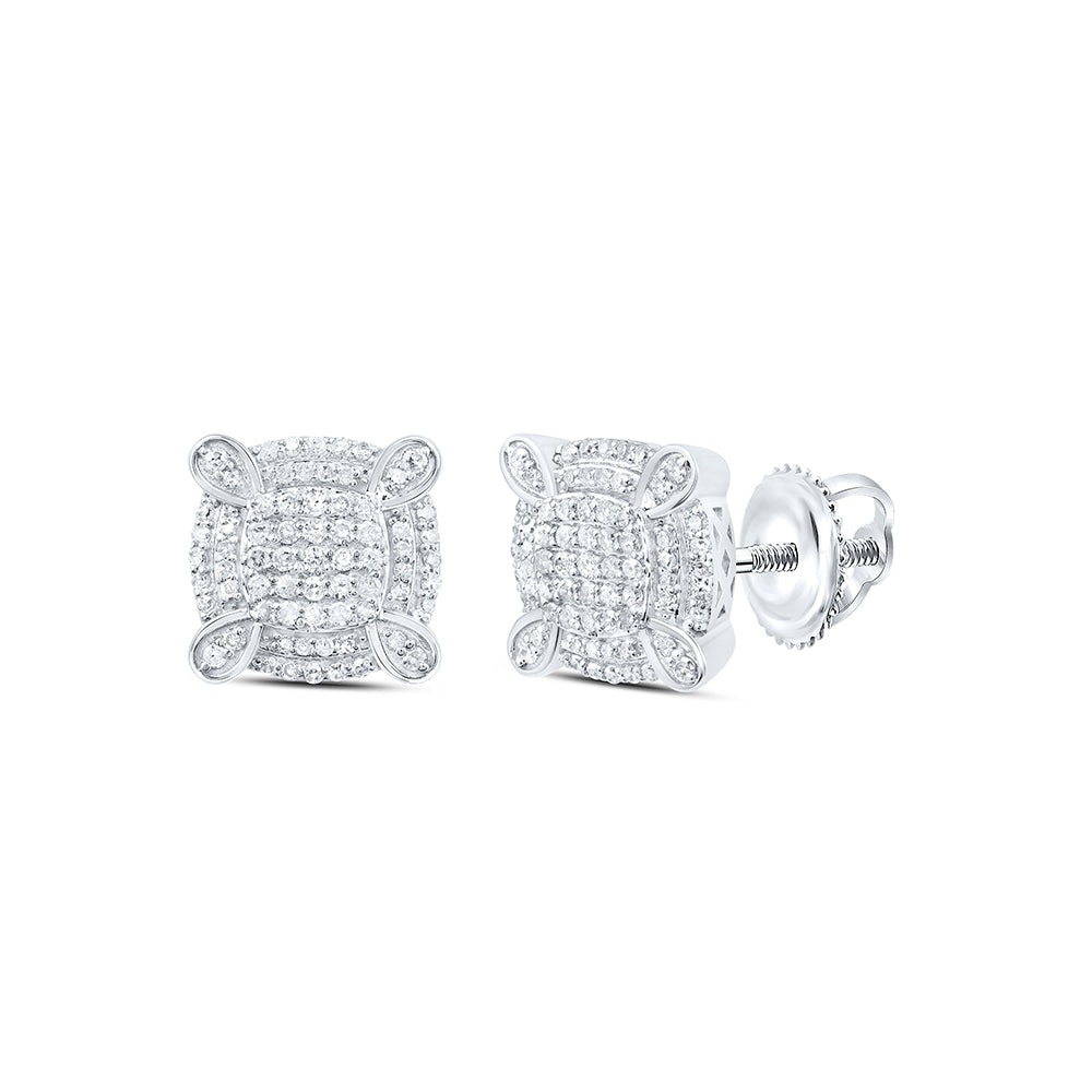 5/8CTW-DIA P1 CUSHION MENS EARRING