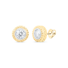 1/2CTW-DIA EXCLLENT ROUND STUD SOLITAIRE MENS EARRING