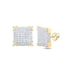 7/8CTW-DIA P1 SQUARE MENS EARRING