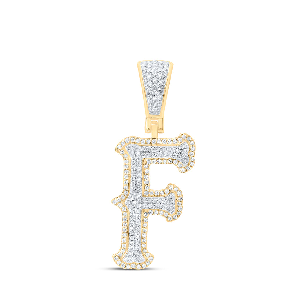 1/2CTW-DIA NK FASHION INITIAL "F" PENDANT
