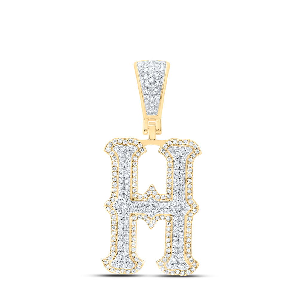 5/8CTW-DIA NK FASHION INITIAL "H" PENDANT