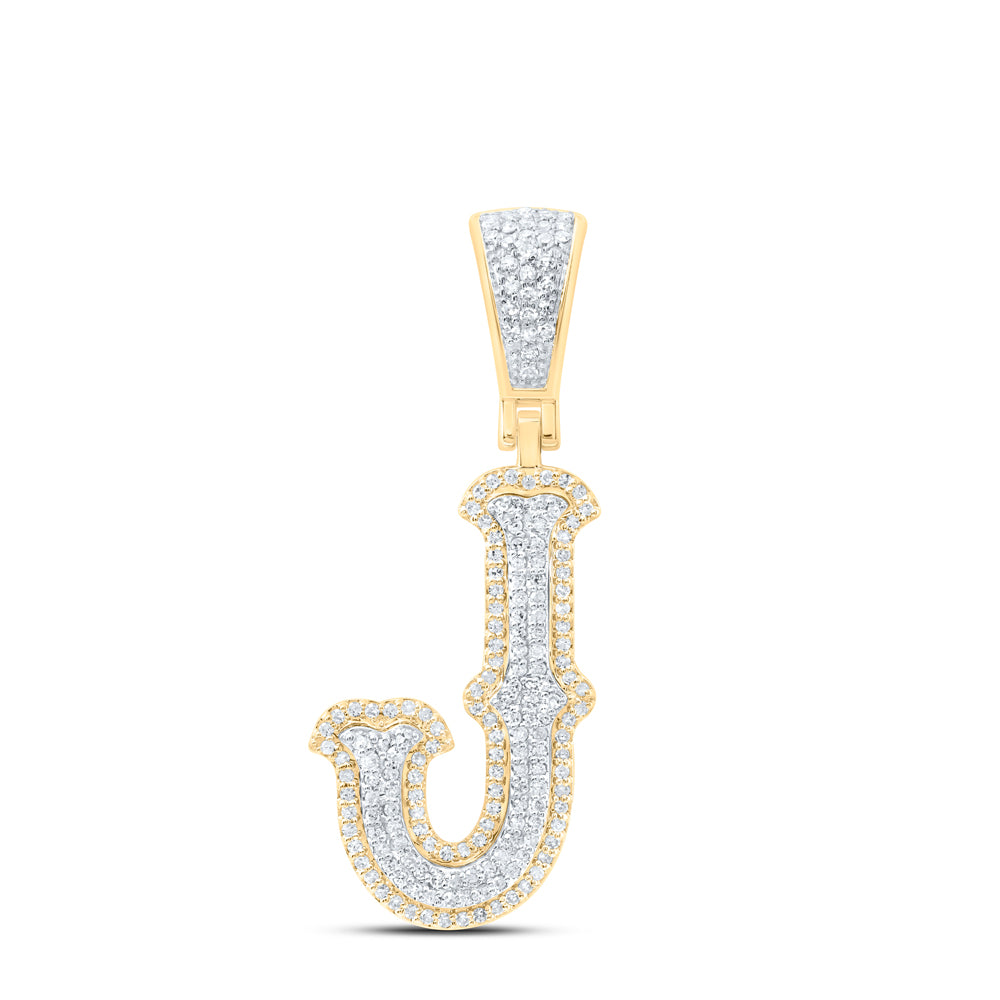 1/2CTW-DIA NK FASHION INITIAL "J" PENDANT
