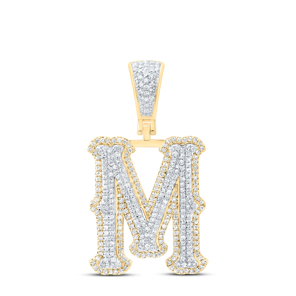 7/8CTW-DIA NK FASHION INITIAL "M" PENDANT