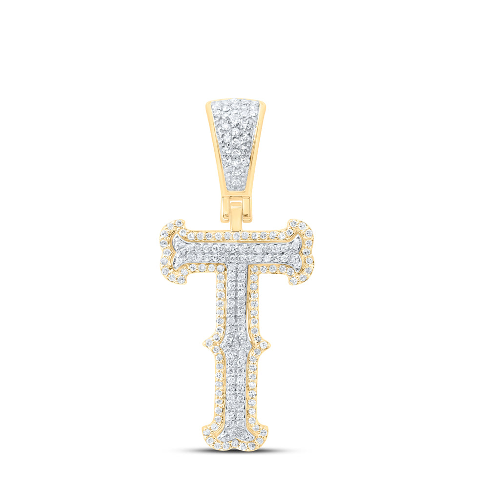 1/2CTW-DIA NK FASHION INITIAL "T" PENDANT