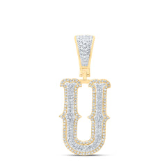 5/8CTW-DIA NK FASHION INITIAL "U" PENDANT