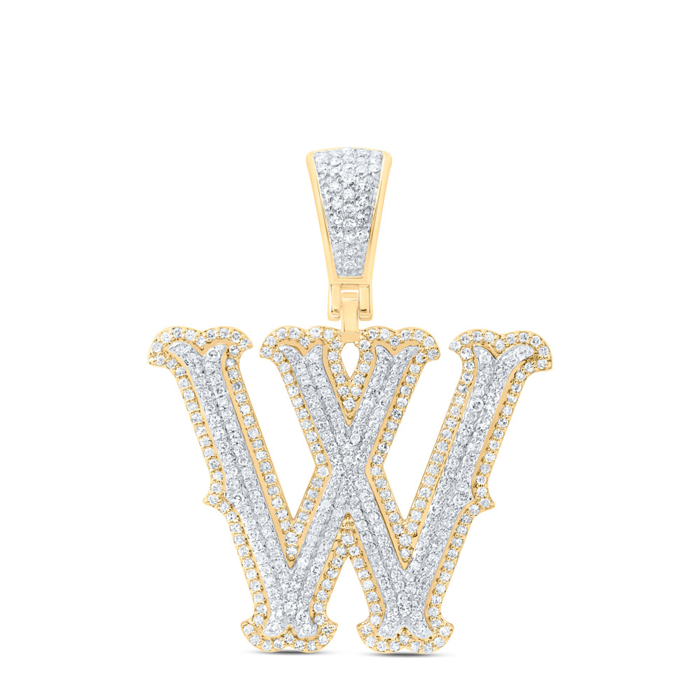 1 CTW-DIA NK FASHION INITIAL "W" PENDANT