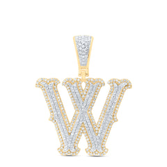 1 CTW-DIA NK FASHION INITIAL "W" PENDANT