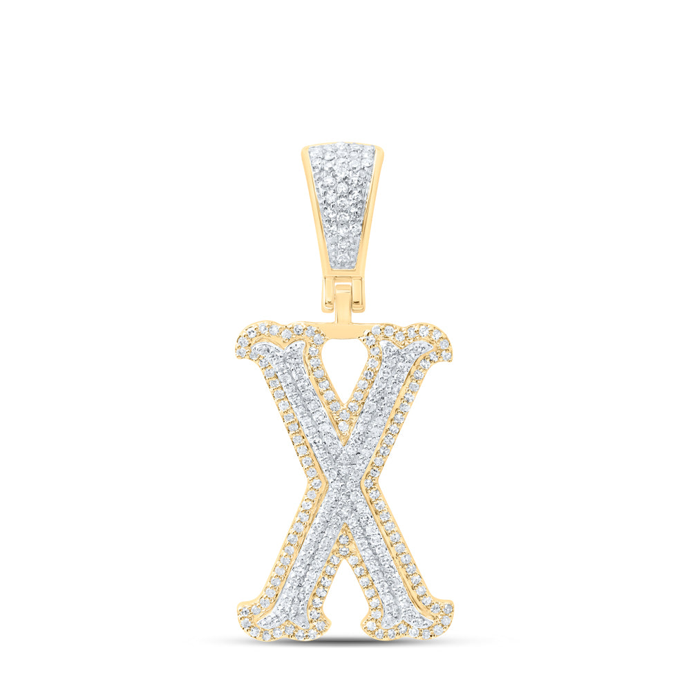 1/2CTW-DIA NK FASHION INITIAL "X" PENDANT