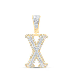 1/2CTW-DIA NK FASHION INITIAL "X" PENDANT