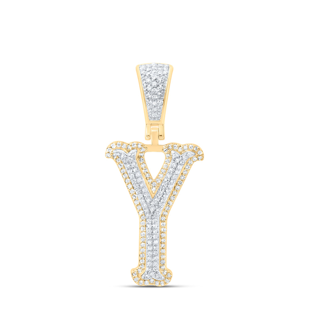 1/2CTW-DIA NK FASHION INITIAL "Y" PENDANT