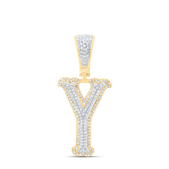 1/2CTW-DIA NK FASHION INITIAL "Y" PENDANT