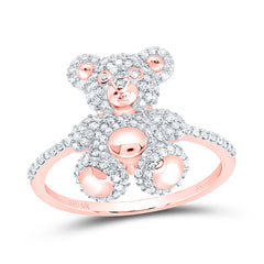 1/2CTW-DIA NK FASHION TEDDY BEAR LADIES RING