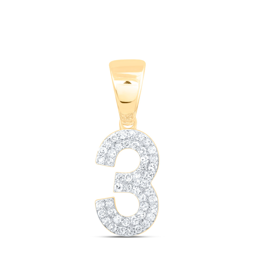 1/4CTW-DIA NK NUMBER "3" FASHION PENDANT