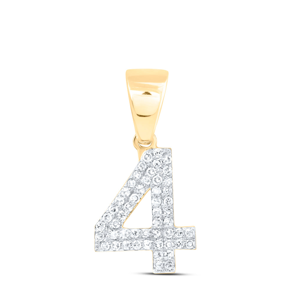 1/4CTW-DIA NK NUMBER "4" FASHION PENDANT