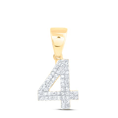 1/4CTW-DIA NK NUMBER "4" FASHION PENDANT