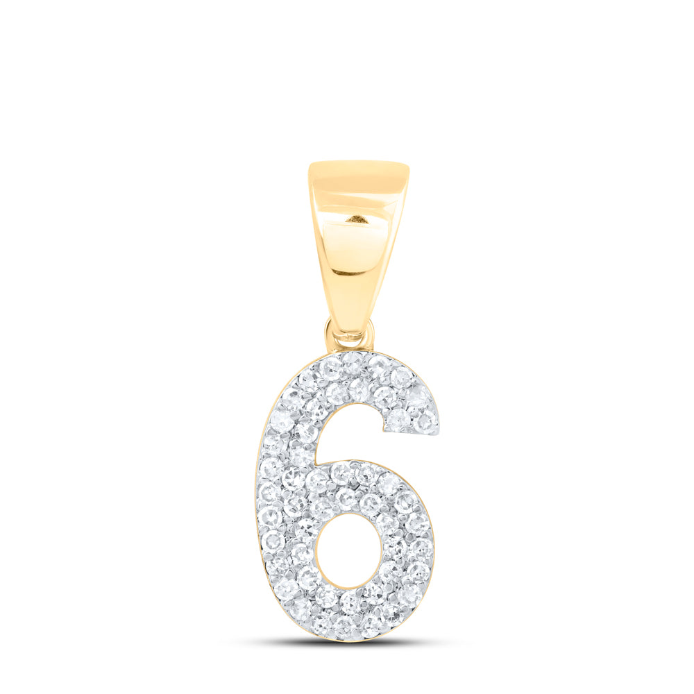 1/4CTW-DIA NK NUMBER "6" FASHION PENDANT