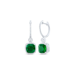 1/2CTW-DIA P1 8 MM CU-EM SYNTHETIC DANGLING EARRING