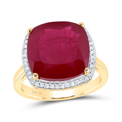 1/5CTW-DIA P1 13X13 MM CU-RU SYNTHETIC RING