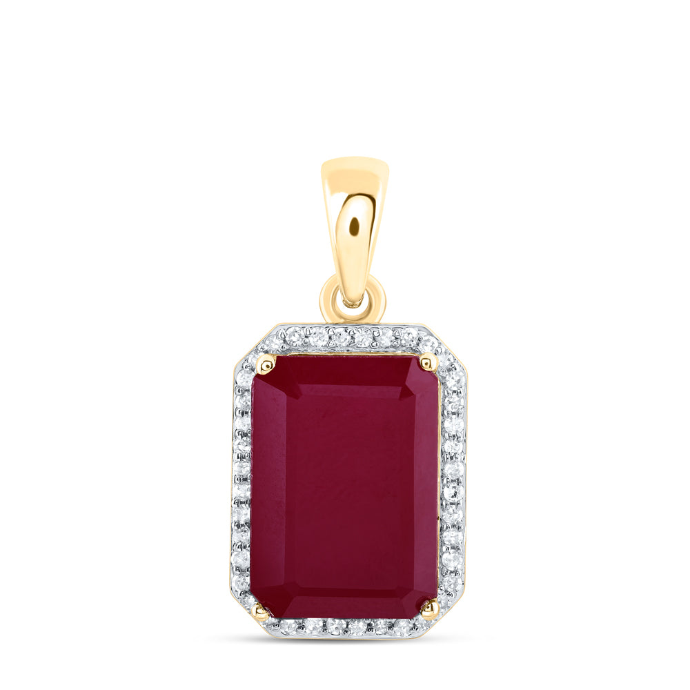 1/6CTW-DIA P1 13X9 MM EM-RU SYNTHETIC PENDANT