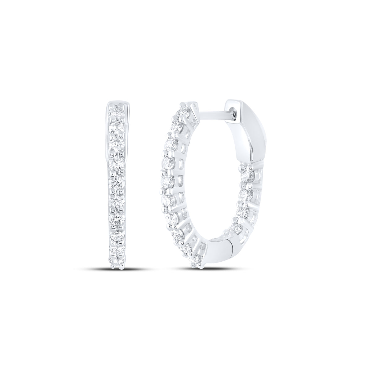 1/2CTW-DIA ANA M FASHION OVAL HOOP EARRING
