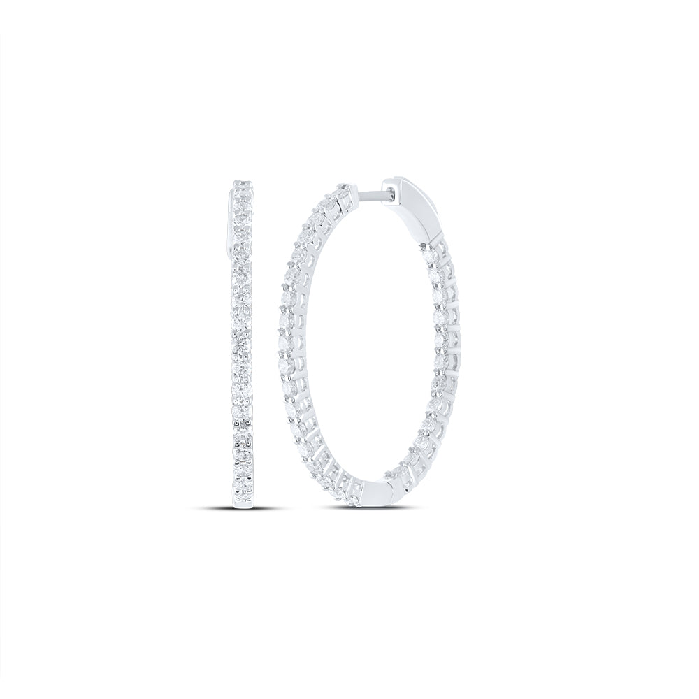1 1/2CTW-DIA ANA M FASHION OVAL HOOP EARRING