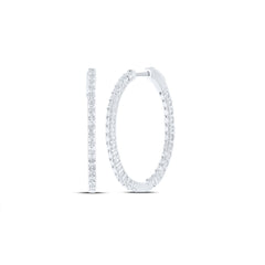 1 1/2CTW-DIA ANA M FASHION OVAL HOOP EARRING