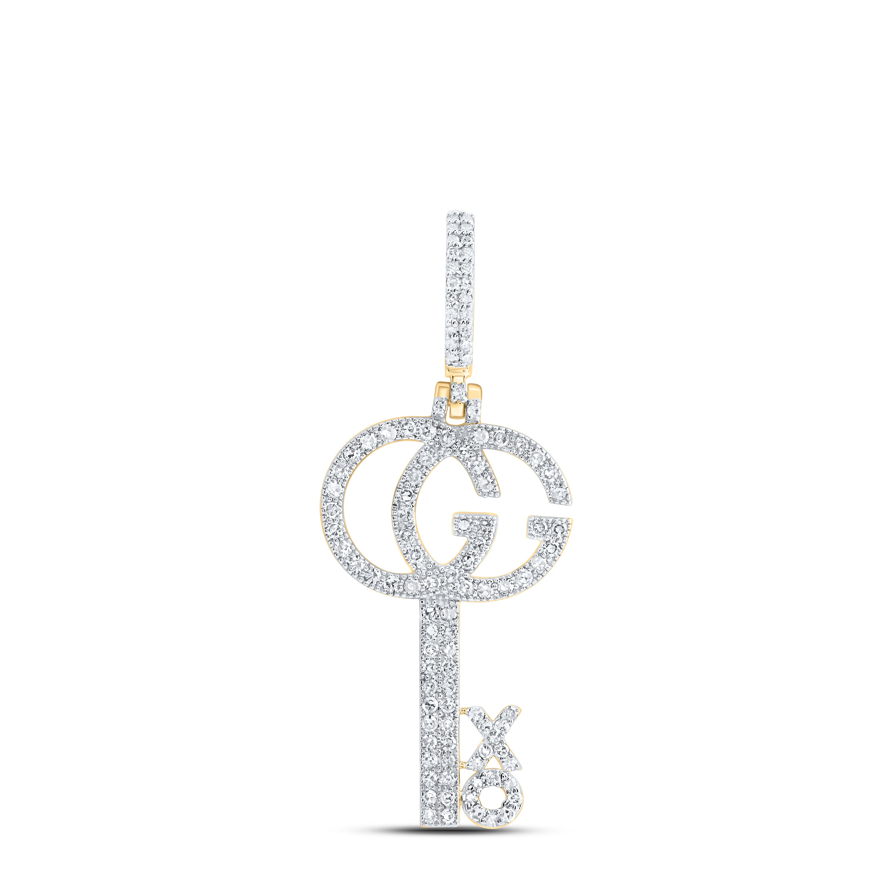 1/2CTW-DIA NK FASHION XO KEY MENS CHARM