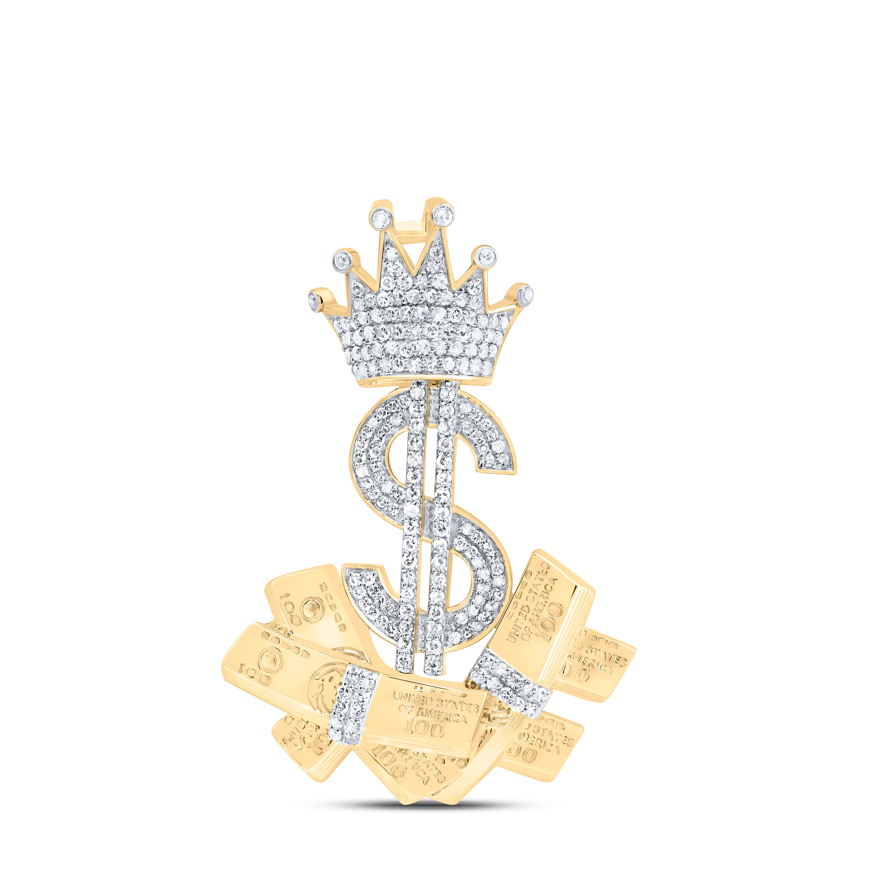 3/4CTW-DIA NK MONEY DOLLAR SIGN MEN'S CHARM