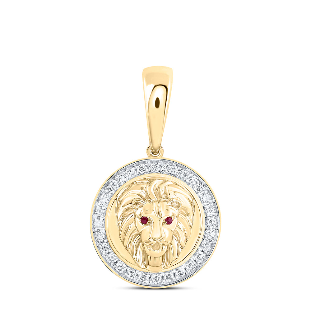 1/2CTW-DIA NK LION FACE MENS CHARM