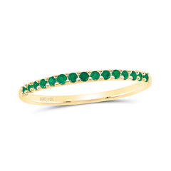 14K Yellow Gold 1/6 CTW-Natural Diamondrd-Em Natural Gemstone Fashion Ladies Band 1.20 Gram