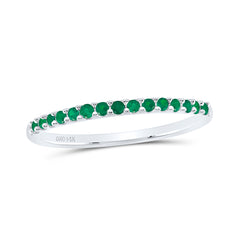 14K White Gold 1/6 CTW-Natural Diamondrd-Em Natural Gemstone Fashion Ladies Band 1.15 Gram
