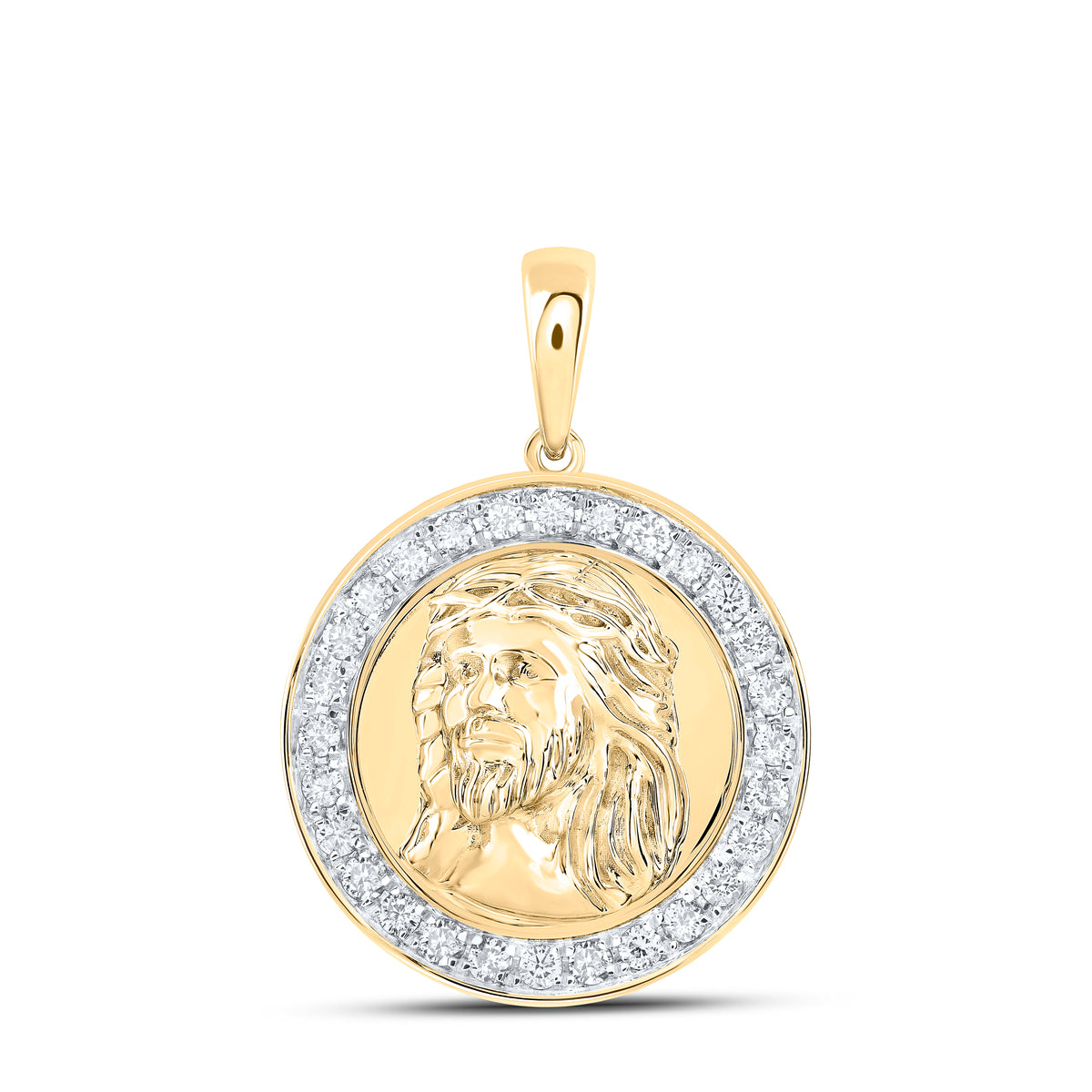1/2CTW-DIA NK JESUS MENS CHARM