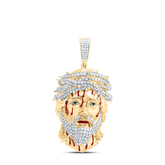 1 1/5CTW-DIA NK JESUS FACE MENS CHARM