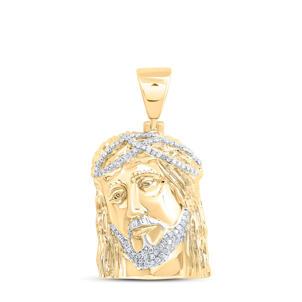 1/3CTW-DIA NK JESUS FACE MENS CHARM