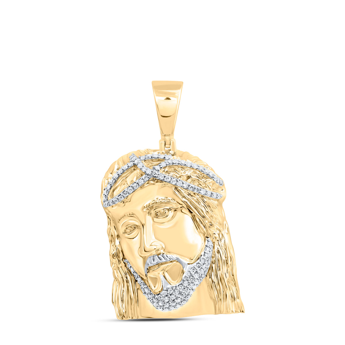 5/8CTW-DIA NK JESUS FACE MENS CHARM