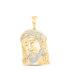 1CTW-DIA NK JESUS FACE MENS CHARM
