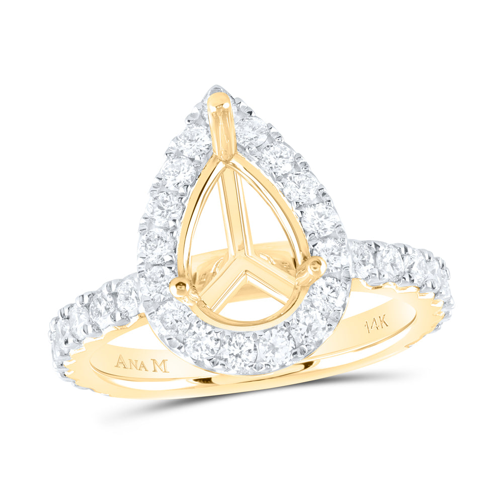 1CTW-DIA ANA M 2CT-CPS SEMI-MOUNT SINGLE HALO ENGAGEMENT RING