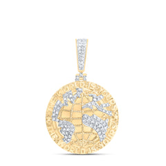 1/3CTW-DIA NK "THE WORLD IS YOURS" MENS CHARM