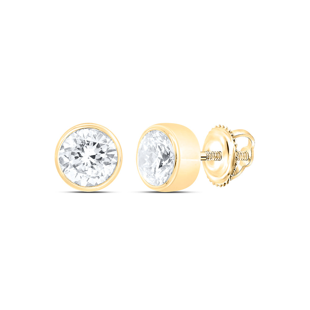 14K Yellow Gold 1/4 CTW-Natural Diamond Excellent Stud Solitaire Earring 0.66 Gram