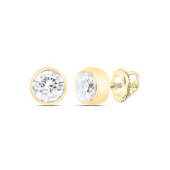 14K Yellow Gold 1/4 CTW-Natural Diamond Excellent Stud Solitaire Earring 0.66 Gram