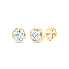 14K Yellow Gold 1/2 CTW-Natural Diamond Excellent Stud Solitaire Earring 0.97 Gram